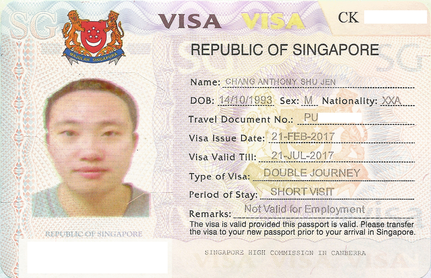 Singapore visa photo / Make Photo Online